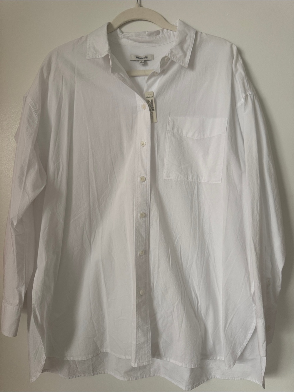 Madewell White Oversized Button-Down Shirt